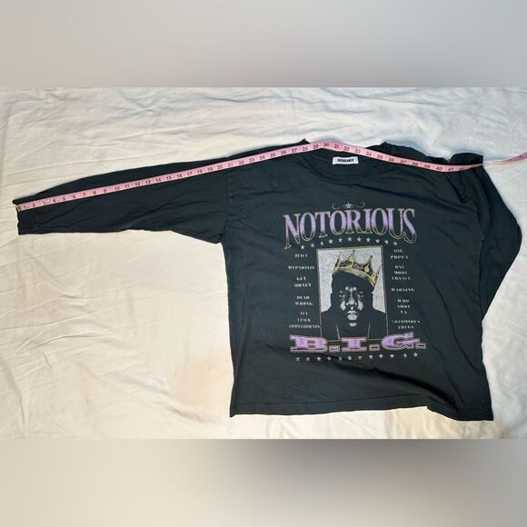 NWOT Daydreamer Notorious B.I.G. Long Sleeve Graphic Tee Oversized 90s Hip-Hop S - Picture 8 of 10